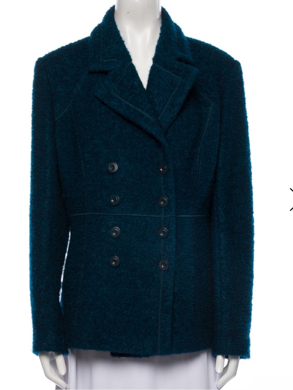 St. John Deep Teal Double-Breasted Pea Coat